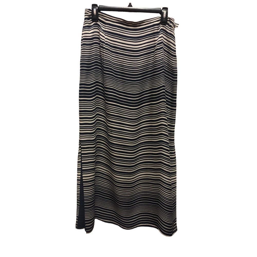 Rena Rowan Women’s Blue and White Horizontal Striped Long Skirt Size 12